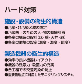 ハード対策 施設・設備の衛生的構造 製造機器の衛生的構造